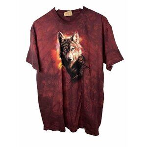 2007 The Mountain Wolf Graphic T-Shirt Men’s Size Large MaroonTie Dye Color R